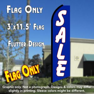 Sale (Blue) Windless Advertising Feather Banner – Flag Only
