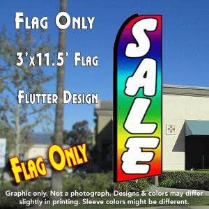 Sale (Multi-Colored) Windless Advertising Feather Banner – Flag Only