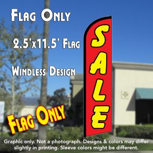 Sale (Red/Yellow) Windless Advertising Feather Banner – Flag Only