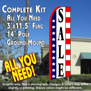 Sale (Stars & Stripes) Windless Advertising Feather Banner – Complete Flag Kit
