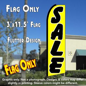 Sale (Yellow/Black) Windless Advertising Feather Banner – Flag Only