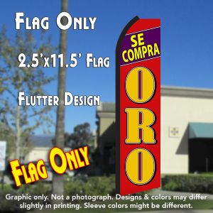 Se Compra Oro (Red/Yellow) Windless Advertising Feather Banner – Flag Only