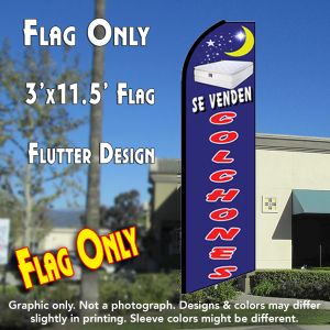 Se Venden Colchones (Blue) Windless Advertising Feather Banner – Flag Only