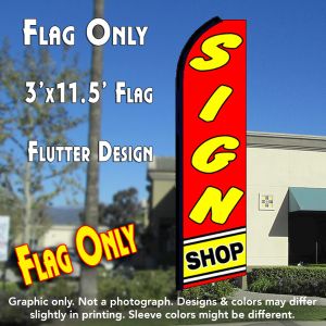 Sign Shop (Red/Yellow) Windless Advertising Feather Banner – Flag Only