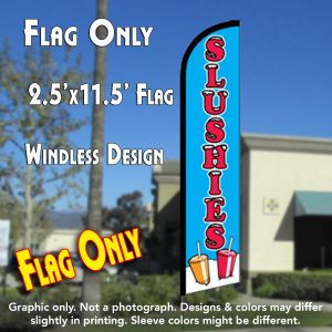 Slushies (Blue/Red) Windless Advertising Feather Banner – Flag Only