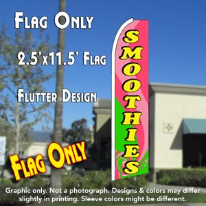 Smoothies (Pink Swirl) Windless Advertising Feather Banner – Flag Only