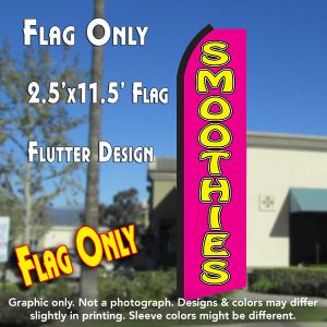 Smoothies (Pink/Yellow) Windless Advertising Feather Banner – Flag Only