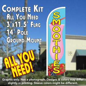 Smoothies Windless Advertising Feather Banner – Complete Flag Kit