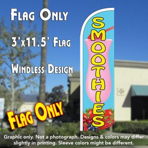 Smoothies Windless Advertising Feather Banner – Flag Only