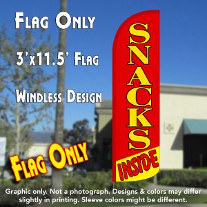 Snacks Inside Windless Advertising Feather Banner – Flag Only