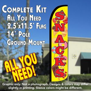 Snacks Windless Advertising Feather Banner – Complete Flag Kit