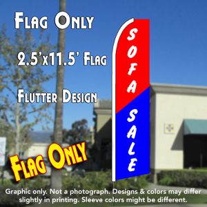 Sofa Sale (Red/Blue) Windless Advertising Feather Banner – Flag Only