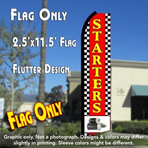 Starters (Red/Checkered) Windless Advertising Feather Banner – Flag Only