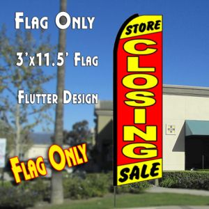 Store Closing Sale (Yellow/Red) Windless Advertising Feather Banner – Flag Only