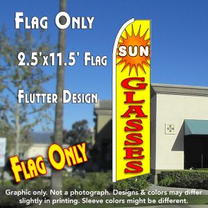 Sunglasses (Yellow) Windless Advertising Feather Banner – Flag Only