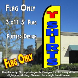 T Shirts (Yellow) Windless Advertising Feather Banner – Flag Only