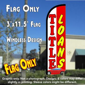 Title Loans Windless Advertising Feather Banner – Flag Only