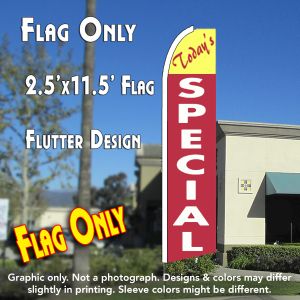 Today'S Special (Yellow/Red) Windless Advertising Feather Banner – Flag Only