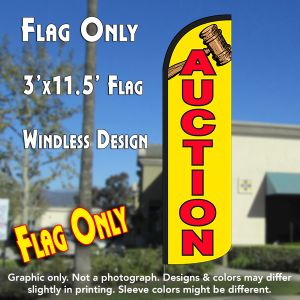 Auction Windless Advertising Feather Banner – Flag Only