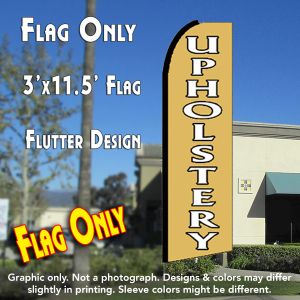 Upholstery (Gold) Windless Advertising Feather Banner – Flag Only