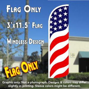 Us Flag Pattern (Waves) Windless Advertising Feather Banner – Flag Only