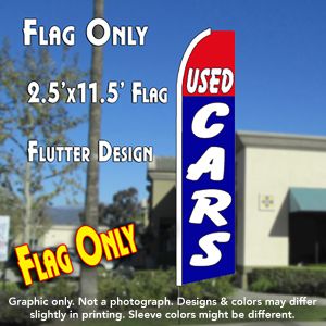 Used Cars 2.5 (Red/Blue) Windless Advertising Feather Banner – Flag Only