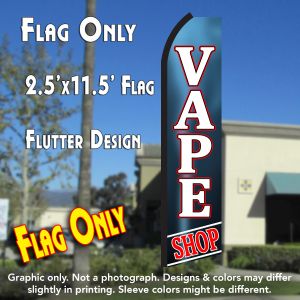 VAPE SHOP (Blue Gradient) Flutter Polyknit Feather Flag (11.5 x 2.5 feet)