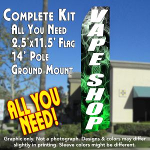 APE SHOP black / white green smoke Flutter Feather Banner Flag Kit