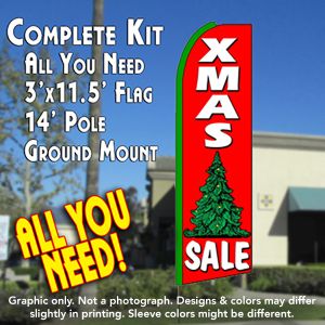 Xmas Sale (Red) Windless Advertising Feather Banner – Complete Flag Kit