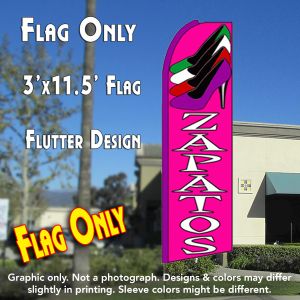 Zapatos (Pink) Windless Advertising Feather Banner – Flag Only