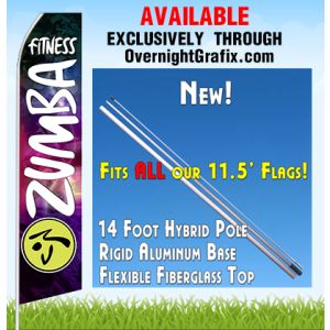 ZUMBA FITNESS BLUE, BLACK AND PURPLE ADVERTISING FLAG  Feather Banner Flag Kit