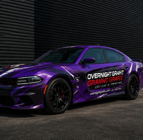 Purple Vehicle Wrap